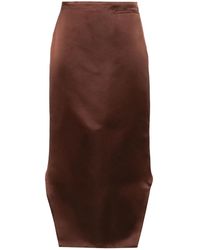 Givenchy - High-rise Asymmetric-hem Silk Midi Skirt - Lyst