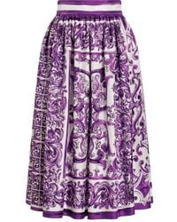 Dolce & Gabbana - Majolica-Print Twill Skirt - Lyst