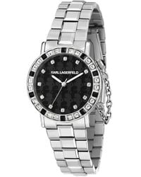 Karl Lagerfeld - Montre À Ornements En Cristal 33 Mm - Lyst
