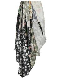 Maison Margiela - Silk Floral Draped Skirt - Lyst