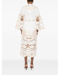 Zimmermann Prima Embroidered Crepe Midi Dress in White | Lyst Canada