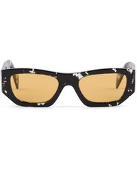 Prada - Logo-plaque Rectangle-frame Sunglasses - Lyst