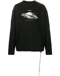 ADER error Graphic Print Oversized Sweatshirt - Black