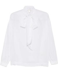 19.61 MILANO - Pussy-Bow Long-Sleeve Blouse - Lyst