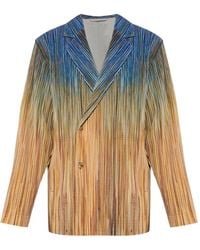 Homme Plissé Issey Miyake - Paint Brush Close-Up Double-Breasted Blazer - Lyst