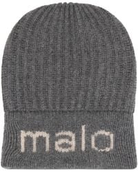Malo - Ribbed Logo Beanie Hat - Lyst