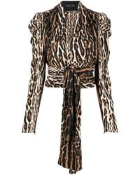 Proenza Schouler - Leopard-print Crepe De Chine V-neck Top - Lyst