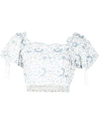 LoveShackFancy - Melina Broderie-Anglaise Crop Top - Lyst