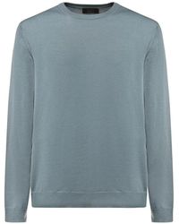 Zanone - Haut Flexwool En Maille Fine À Col Rond - Lyst
