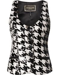 MITILIANE COUTURE - Houndstooth-Patterned Sequinned Vest - Lyst