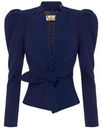Elisabetta Franchi - Lightweight Crêpe Jacket With Bow - Lyst