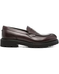 Canali - Penny Leather Loafers - Lyst