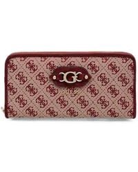 Guess - Maxi Samantha Monogram-Print Zip-Around Wallet - Lyst