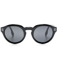 Burberry - Zonnebril Met Rond Montuur - Lyst
