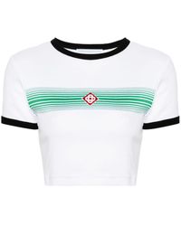Casablancabrand - Logo-patch Cropped T-shirt - Lyst