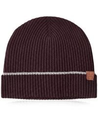 Eleventy - Ribbed-Knit Striped Beanie Hat - Lyst