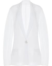 Brandon Maxwell - Pearl Single-Button Sheer Jacket - Lyst