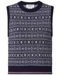Thom Browne - Merino-Wool Jacquard Snowflake Shell Top - Lyst