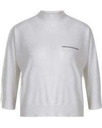 Peserico - Maglione Con Decorazione E Orlo A Coste - Lyst
