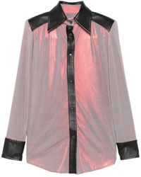 MITILIANE COUTURE - Holographic Leather-Trimmed Shirt - Lyst