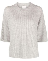 Allude - Ribbed Half-length Sleeve Cashmere Jumper - Lyst