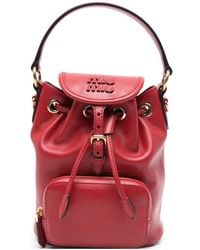 Miu Miu - Mini Logo Leather Backpack - Lyst
