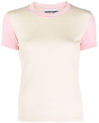 Moschino - Jersey-T-Shirt mit Jacquard-Logo - Lyst