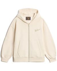 Woolrich - Logo-Embroidered Zip-Up Hoodie - Lyst