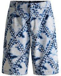 Fusalp - Shorts Met Tie-Dye Print En Diamantpatroon - Lyst