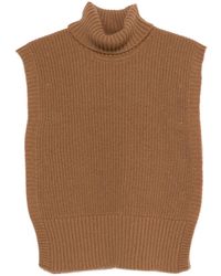 DAVANTINO - Turtleneck Sleeveless Wool Sweater - Lyst