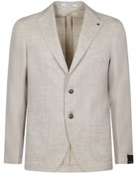 Tagliatore - Linnen Blazer Met Twee Knopen - Lyst