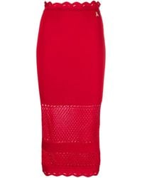 Patrizia Pepe - Pointelle Knit Ribbed Fitted Skirt - Lyst
