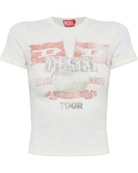 DIESEL - Graphic-Print Ribbed T-Shirt - Lyst