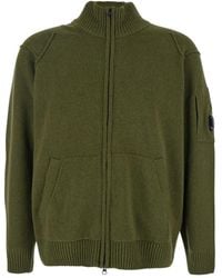 C.P. Company - Jacket With High Neck And Logo Plaque On The Sleeve - Lyst