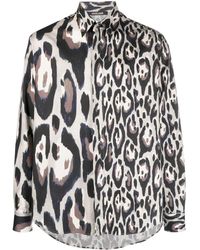 Roberto Cavalli - Jaguar-print Cotton Shirt - Lyst
