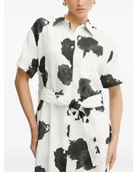 Liviana Conti - Rose-Print Belted Midi Shirt Dress - Lyst
