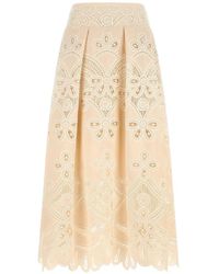 Elie Saab - Jupe Longue À Broderies - Lyst