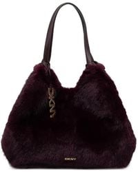 DKNY - Medium Paula Faux-Fur Logo-Pendant Tote Bag - Lyst
