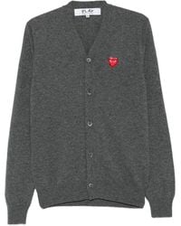 COMME DES GARÇONS PLAY - Logo Heart-Emblem V-Neck Cardigan - Lyst