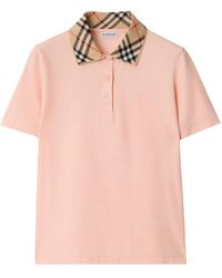 Burberry - Polo De Algodón A Cuadros - Lyst