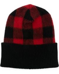 N°21 - Gerippte Beanie Mit Karomuster - Lyst