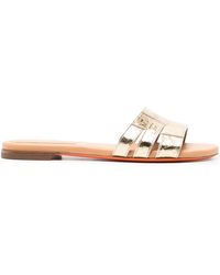 Santoni - Open-Toe Flat Slides - Lyst