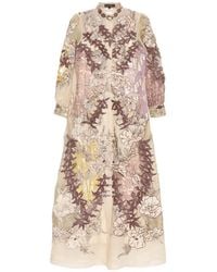Biyan - Velvet-Embroidered Chiffon Shirt Dress - Lyst