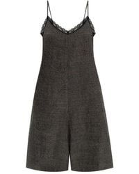 R13 - Lace-Trimmed Wool Playsuit - Lyst