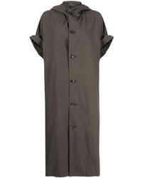 Y's Yohji Yamamoto - Slouchy-hooded Button-down Cape - Lyst