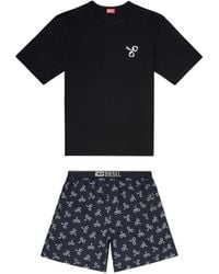 DIESEL - Cotton Pyjama Set With Handcuff Print - Lyst