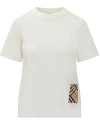 Burberry - T-Shirt En Coton À Patch En Cachemire - Lyst