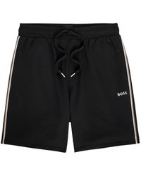 BOSS - Iconic Logo-Detail Side-Stripe Shorts - Lyst