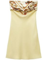 Versace - Silk-Twill Scarf-Overlay Mini Dress - Lyst