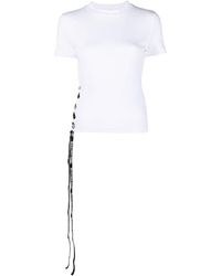 Versace - Lace-up Cotton T-shirt - Lyst